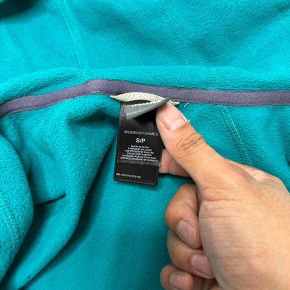 The North Face Womens Teal Full Zip Fleece Hoodie Jacket Size Small Outdoor - Picture 4 of 8